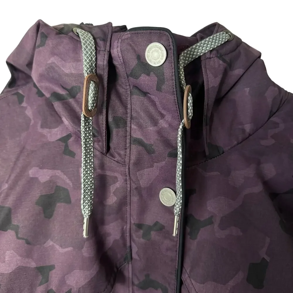 Obermeyer Celestia Ski Jacket Women’s Plus Size 18 Purple Camo Fleece Hood - Picture 8 of 13